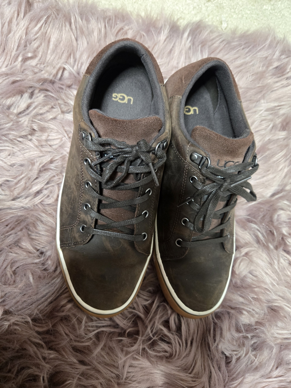 UGG Men's Brown Suede Lace-Up Sneakers